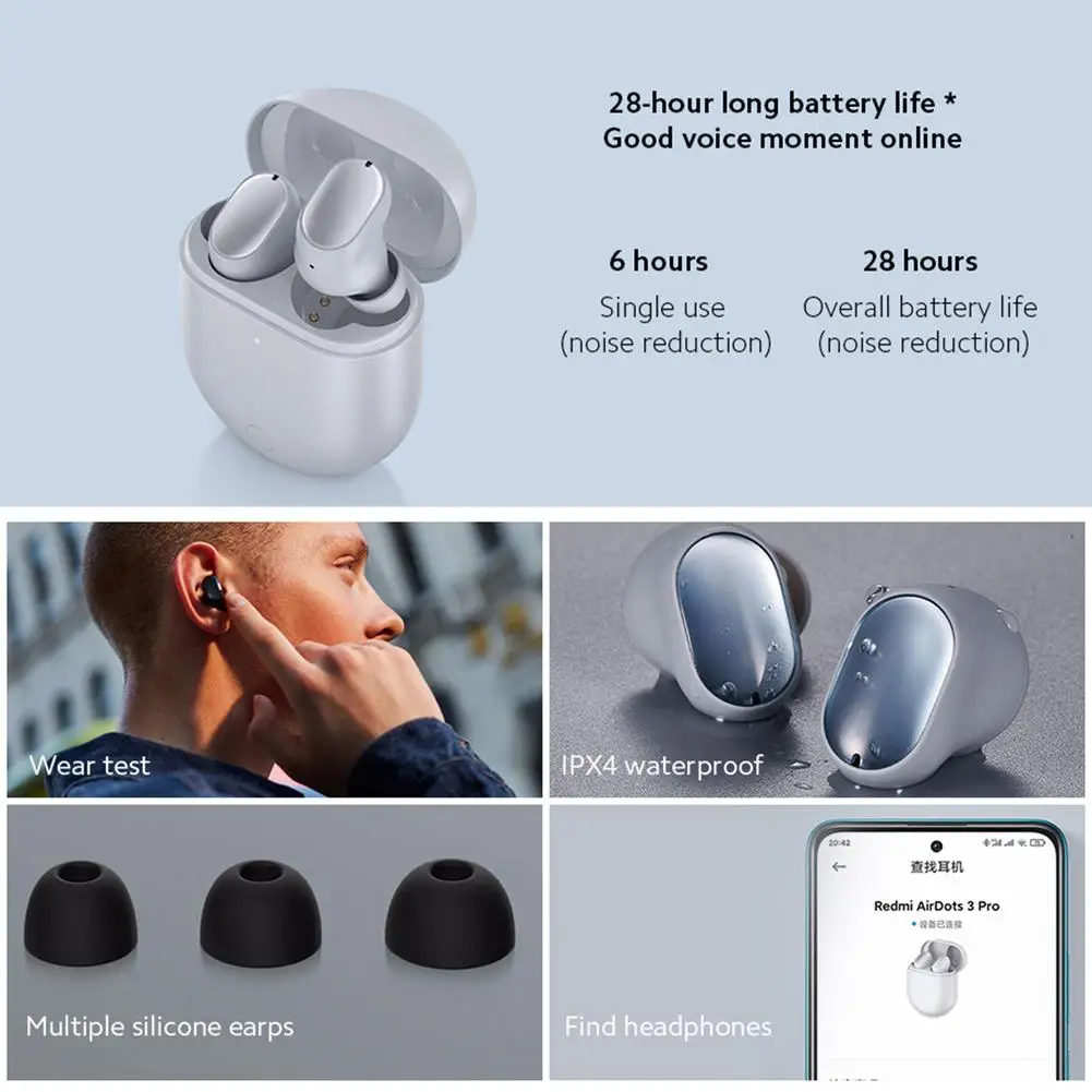 global version for xiaomi redmi buds 3 pro tws bluetooth earphone for redmi airdots 3 pro wireless earphone for k40 note10 pro free global shipping