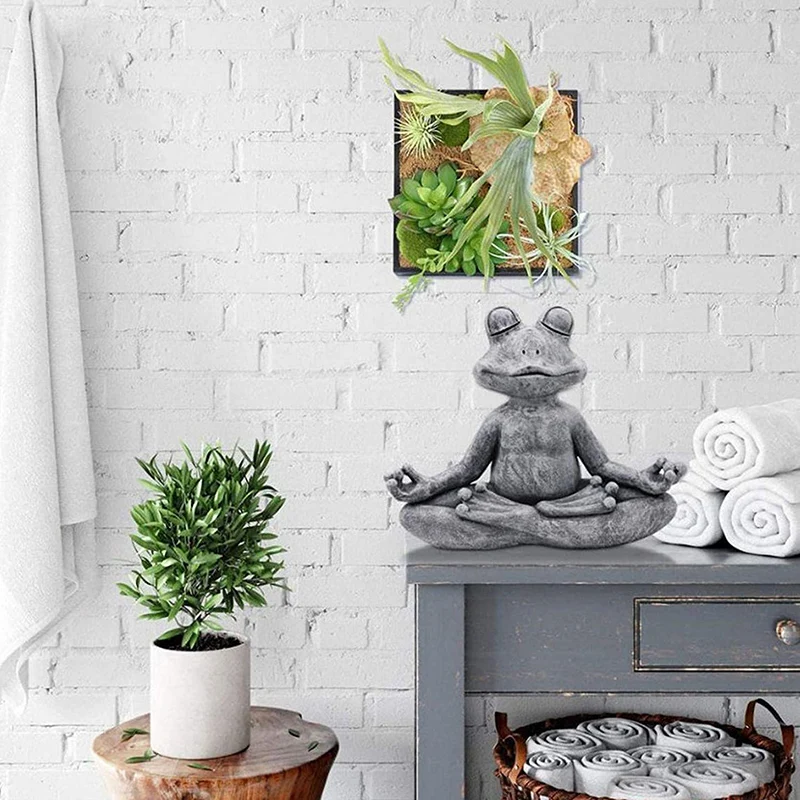 

Meditating Frog Statue Atlantic Ebros Gift Feng Shui Vastu Buddha Yoga Frog Sculpture for Home or Office L9