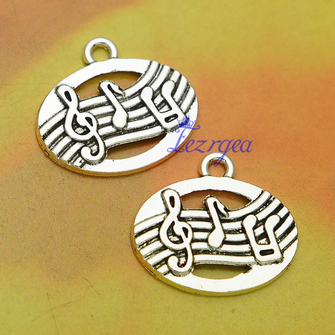 

30 шт./лот-20x17 мм посеребренные подвески в античном стиле с музыкальной нотой, музыкальные подвески для рукоделия, фурнитура для изготовления...