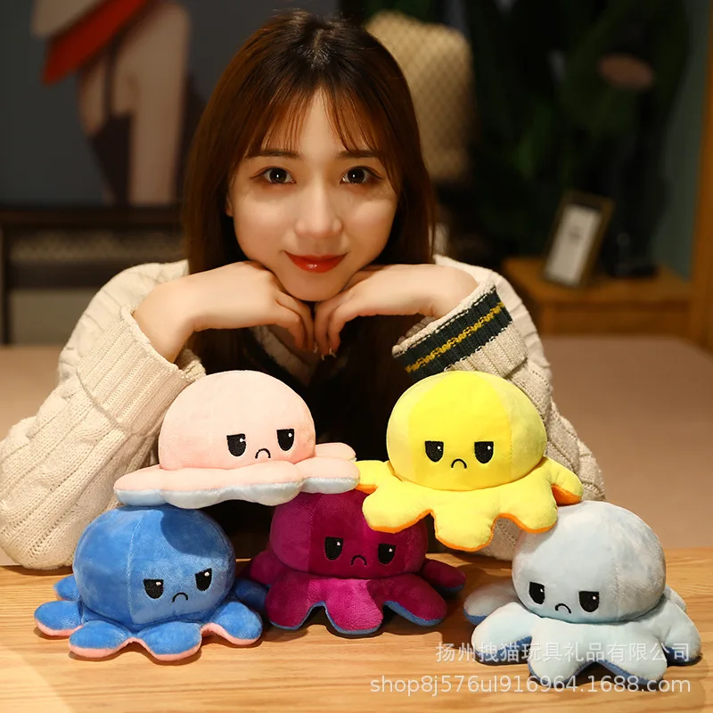 

Плюшевые счастливые двухсторонние игрушки удовольствие подлинные флип-игрушки 2021 аксессуары светящийся Осьминог смешной ворс Сжимаемый о...