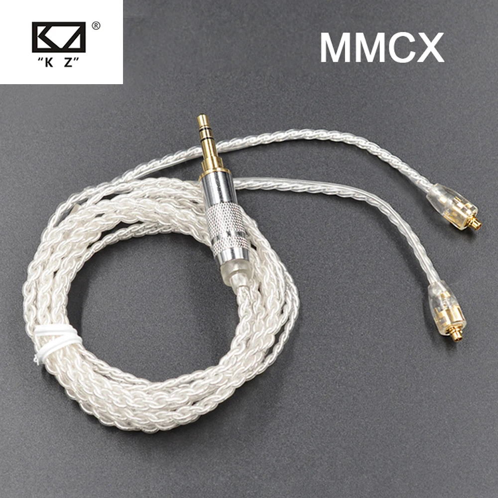 Популярный кабель KZ / TRN MMCX с посеребренным покрытием Модернизированный для