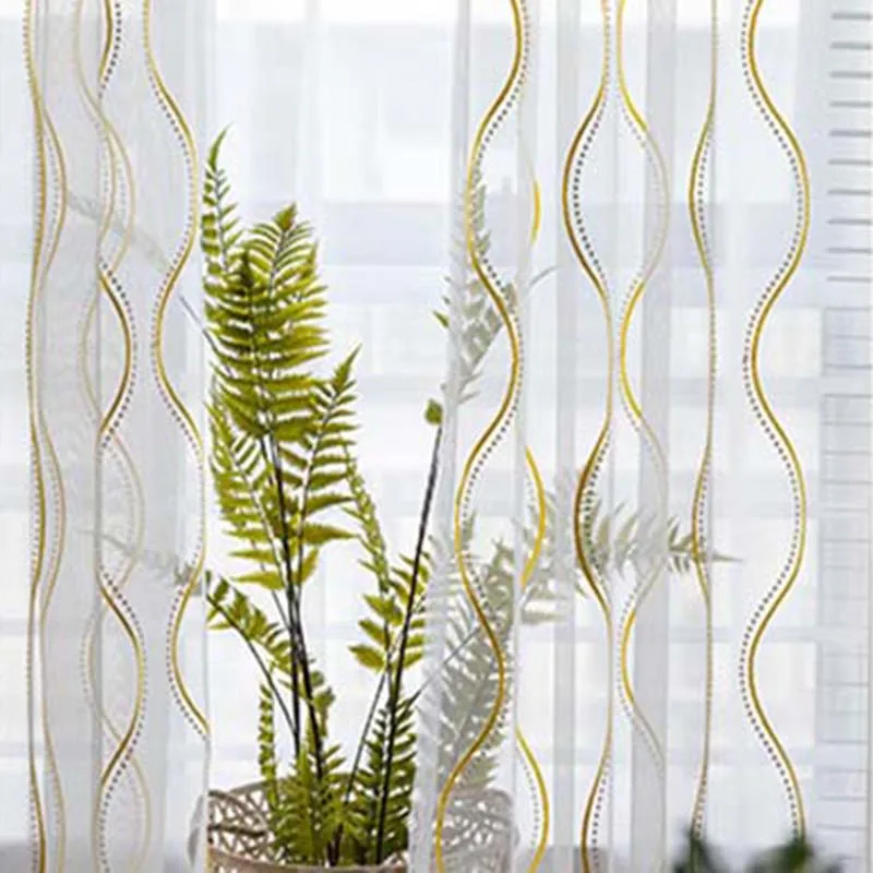Yellow/Grey Striped Curtains for Living Room Nordic Classic Window Drapes Yellow Blackout Panel Fabric for Bedroom W-ZH029#20