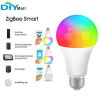2pcs zigbee smart bulb for alexa echo dot smartthings hub google home hubitat voice control pairing zigbee 3 0
