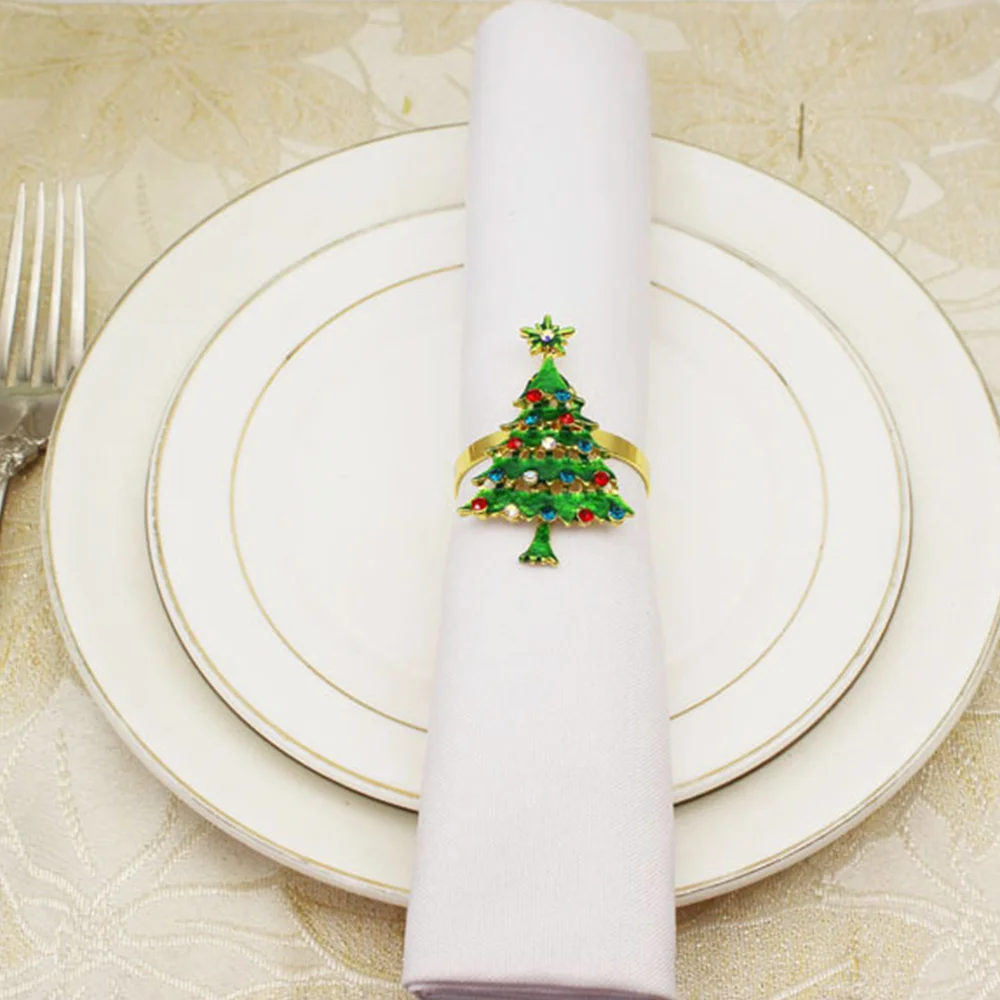

High-End Hotel Wedding Table Decoration Christmas Napkin Ring Non-Woven Cover Decoration Napkin Towel Buckle Supplies