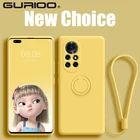 Жидкий силиконовый чехол с кольцом-держателем для Huawei P20 P30 P40 Mate 20 30 40 Pro Honor 20S 30S V30 V40 Pro Nova 5i 6 7 8 SE, мягкий чехол