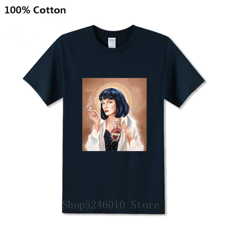 Фильм Holy Миа Уоллес целлюлозная фантастика Футболка Мужская/Женская мода лето