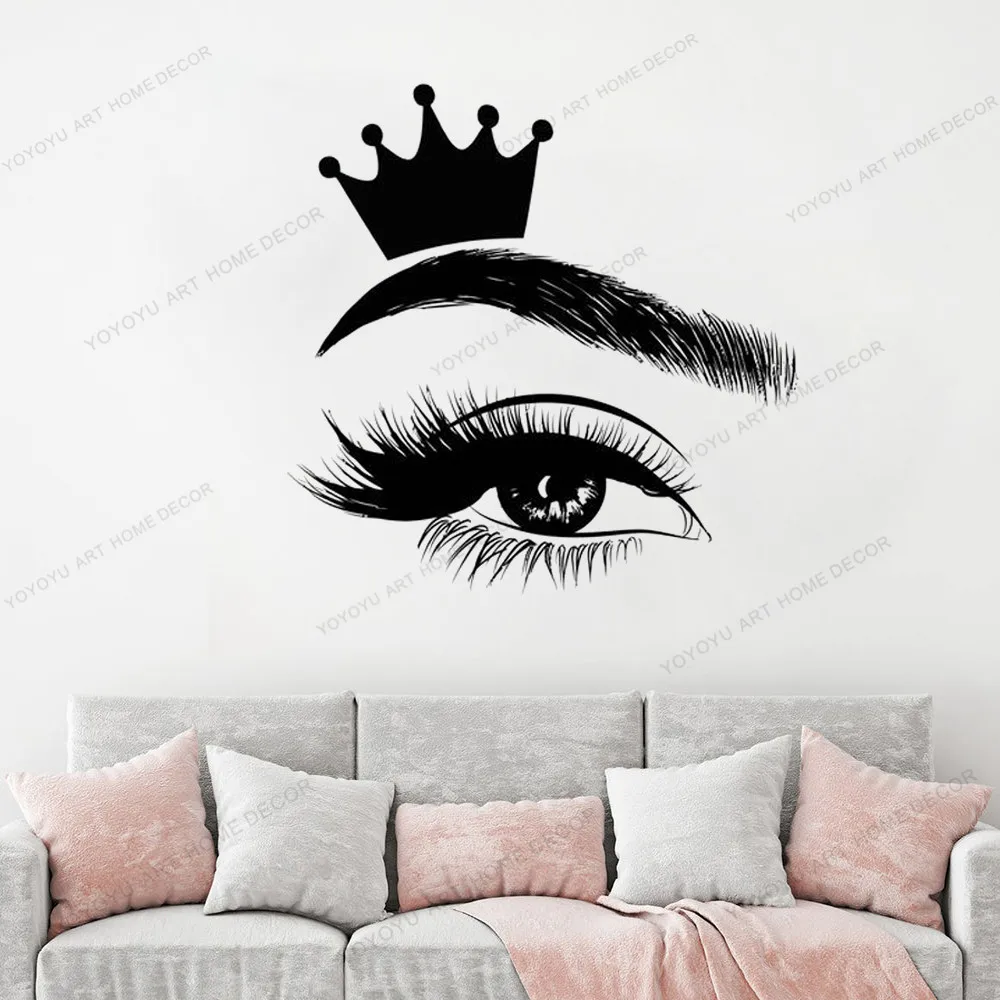 Eyelash decals Eyelashes Wall Decal Window Sticker Beauty Salon Woman Face Lashes eyelashes natural yw-85