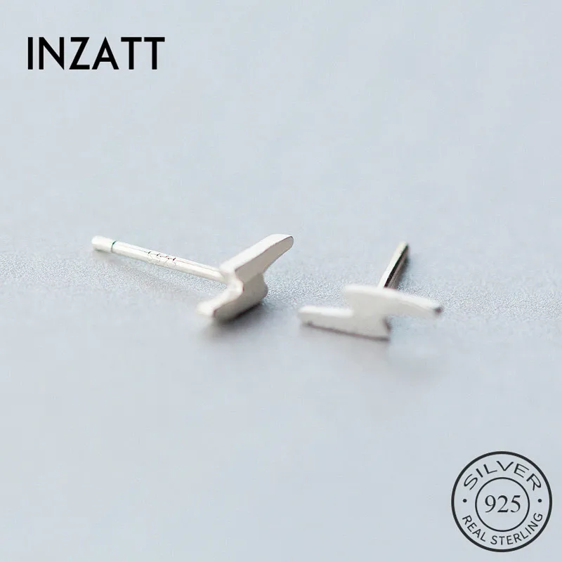 Женские серьги гвоздики INZATT минималистичные вечерние из настоящего серебра 925
