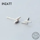 Женские серьги-гвоздики INZATT, минималистичные вечерние серьги из настоящего серебра 925 пробы с застежкой-молнией, ювелирные изделия для подарка