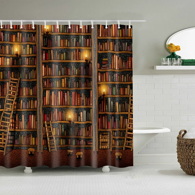 Библиотека занавески для душа 180x200 см Водонепроницаемый полиэстер ткань cortina de