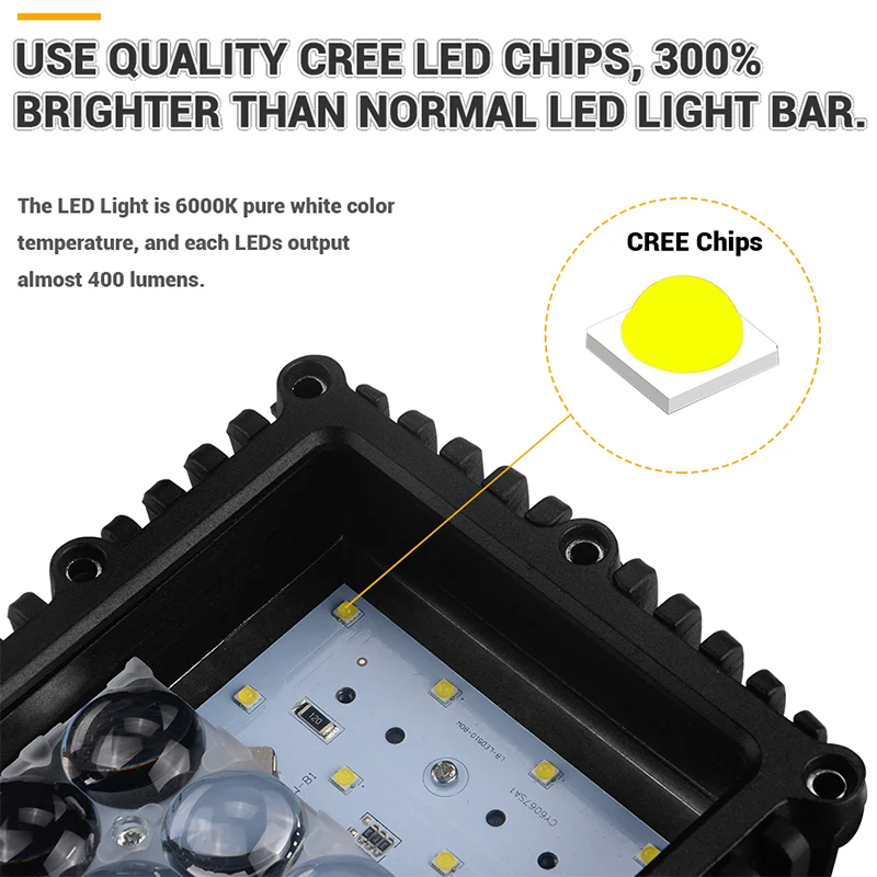 Светодиодный рабочий светильник 5 дюймов 2 шт. квадратный прожектор