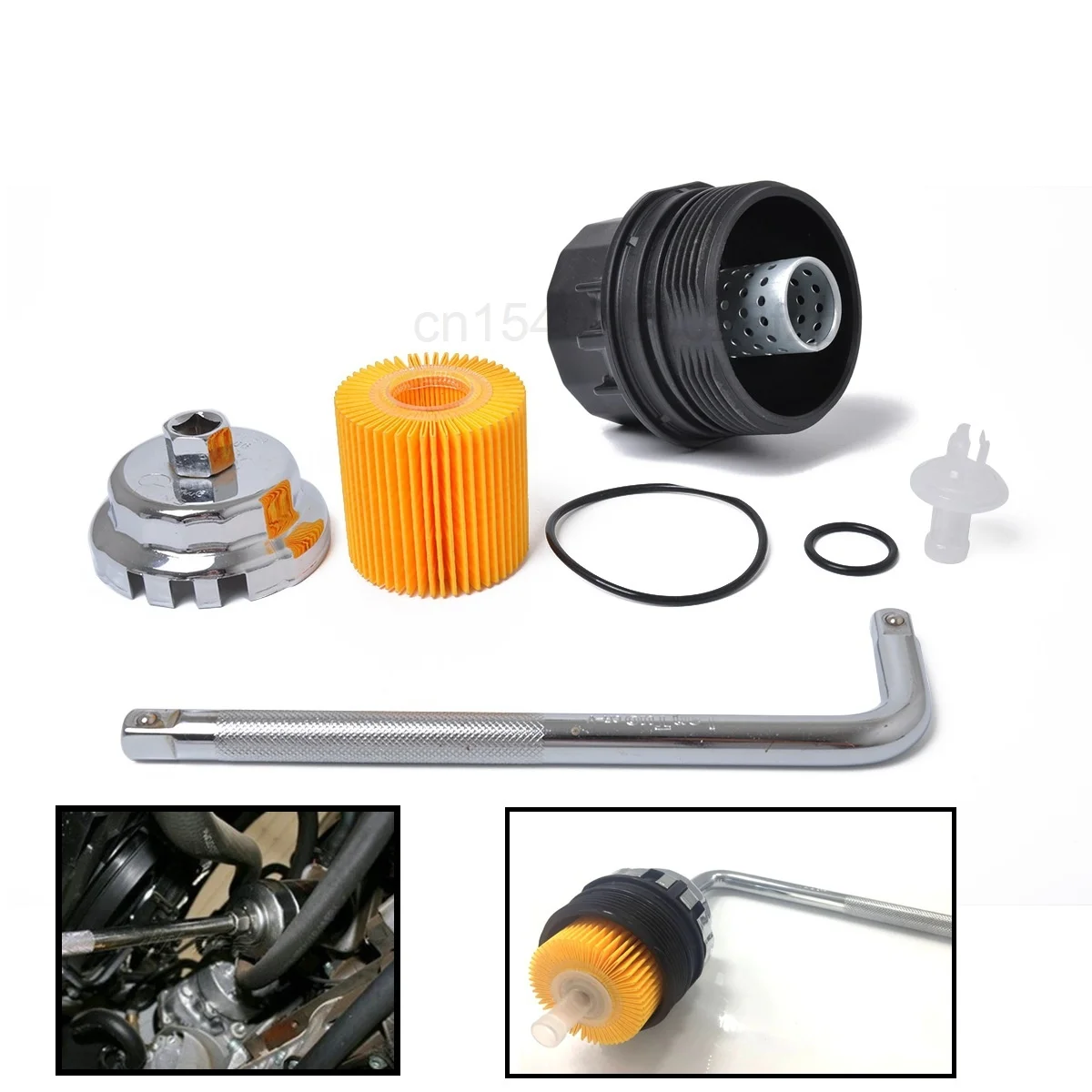 

-it Is Suitable for Toyota Corolla Repair Kit: Oil Filter + Filter Cover + Cap Oil Lattice Wrench