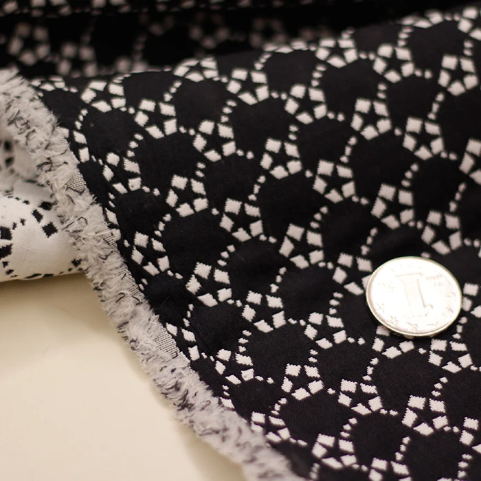 

Customized five-pointed star cotton woven woven jacquard fabric fabric dress trousers skirt brocade bag handmade diy