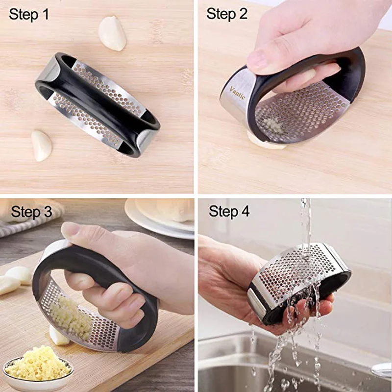 1Pcs Stainless Garlic Press Kitchen Rocker Crusher Tool Household Manual Device Squeezer Ginger Tools | Дом и сад