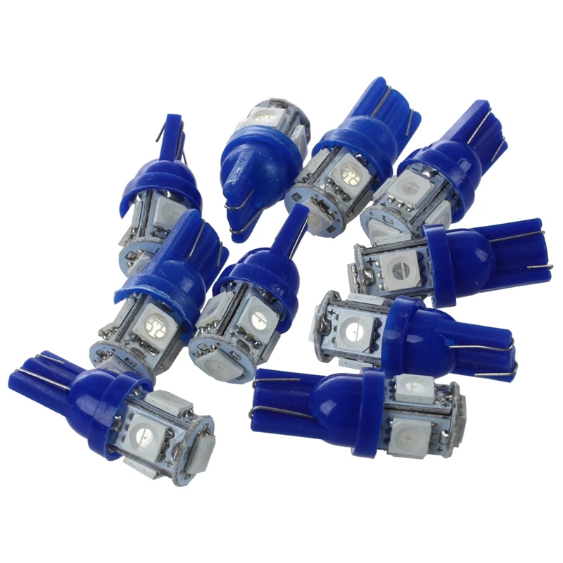 

10X T10 194 168 5 lamp bulb LED Blue for Car