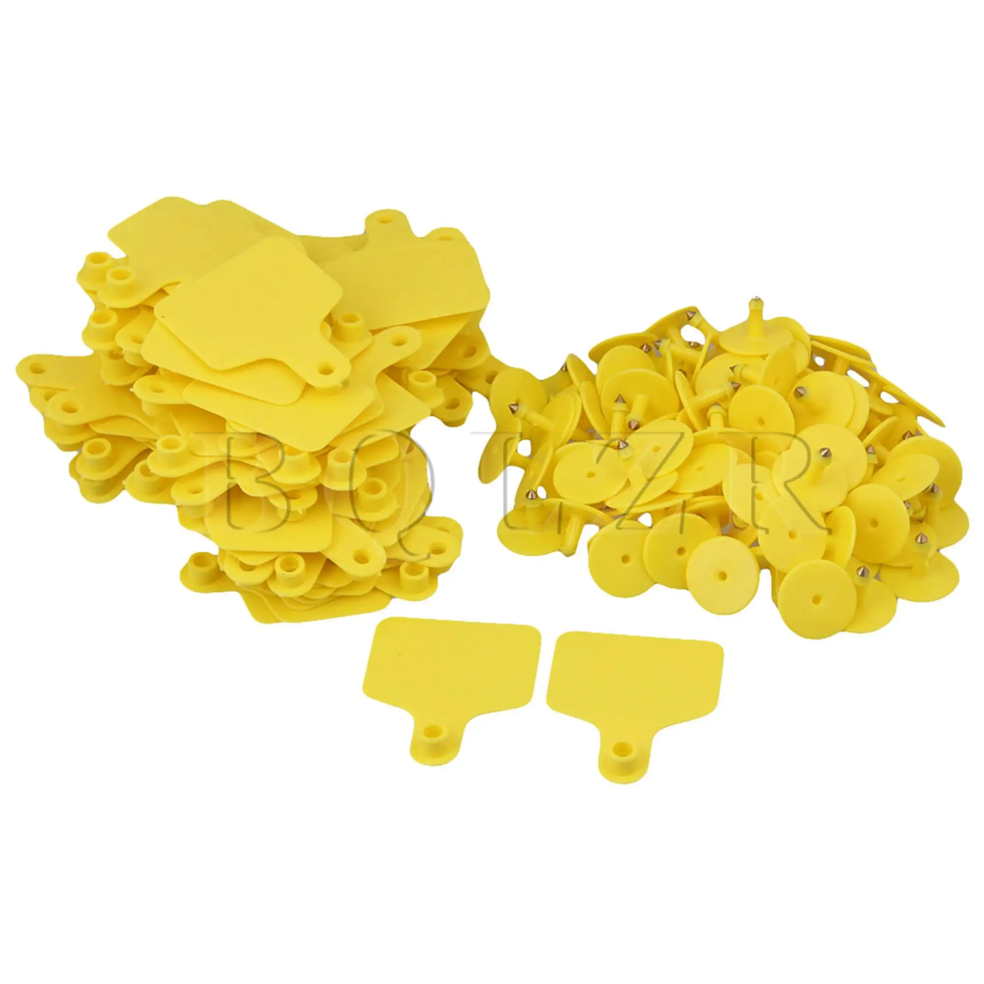 

100 Pieces 6x7.3cm Yellow Blank Large Livestock Ear Tag Livestock Supplies for Cow Cattle