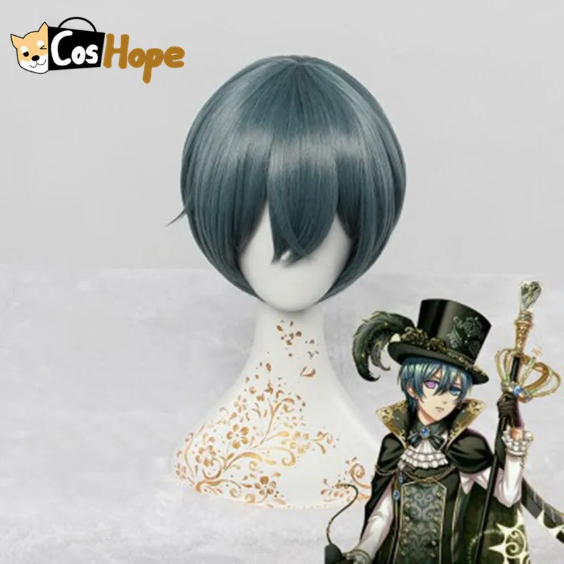 Волосы для косплея черного батлера короткие термостойкие синтетические