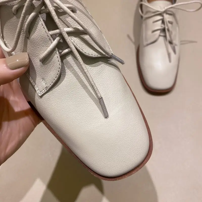 

ALLBITEFO soft genuine leather low heel shoes fashion casual women heels shoes comfortable high heels women office work shoes