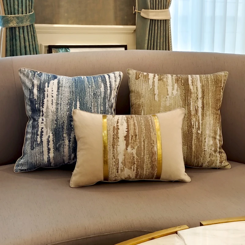 

45*45Cm Nordic Velvet Blue Cushion Cover Throw Pillow Case For Sofa Bed Car Home Decorative Pillowcase Pillow Cover Decoration