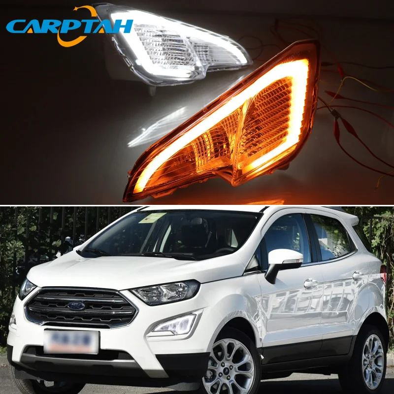 Светодиодный дневной светильник для Ford Ecosport 2018 2019 Водонепроницаемый желтый