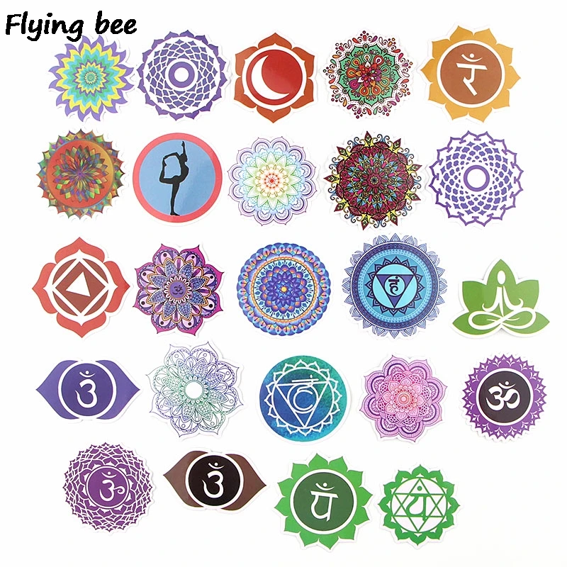 Flyingbee 24 шт. Йога Фитнес наклейка аниме s для DIY багаж ноутбук скейтборд Автомобиль
