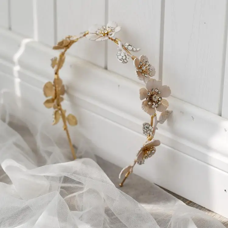 В винтажном стиле с цветочным принтом гребень для волос в виде листьев булавки