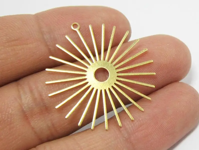 20 шт латунные подвески от солнца, подвески для сережек, аксессуары для сережек, латунный соединитель в форме солнца, 32x30 мм, изготовление ювелирных изделий-R798