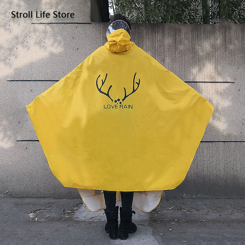 Желтый плащ женский Электрический велосипед пончо милый корейский длинный мотоцикл Дождевик ветровка
