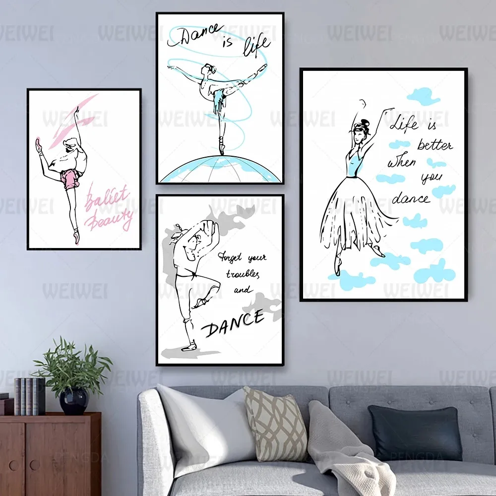 

Beautiful Ballet Dance Canvas Painting Home Decoration Wall Art Picture Prints Modular Modern No Frame Poster for Living Room
