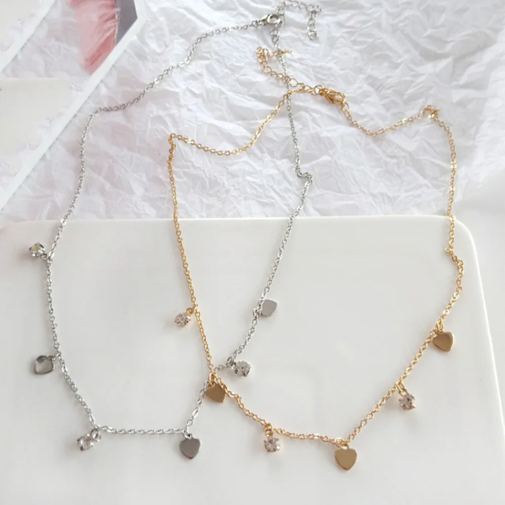 Простой: золото серебро цвет короткое ожерелье чокер для женщин ювелирные