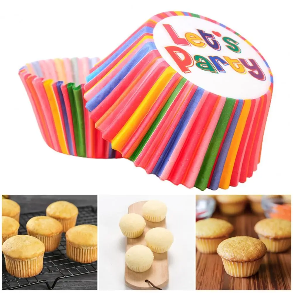 

100Pcs DIY Cartoon Pattern Muffin Cup Paper Decorating Wrap Cupcake Liner Bakeware Tools