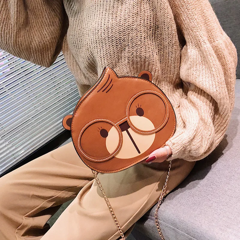

Chain Bag Female 2021 New Korean Cute Cartoon Small Round Bag Simple Mini Shoulder Diagonal Female Bag