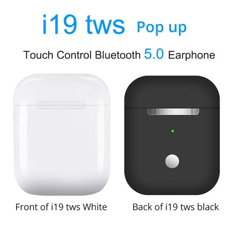 I19 TWS Pop up Мини Беспроводная гарнитура наушники i20 tws Bluetooth 5,0 наушники PK i12 i60 i80 i200 i9s для iphone телефонов