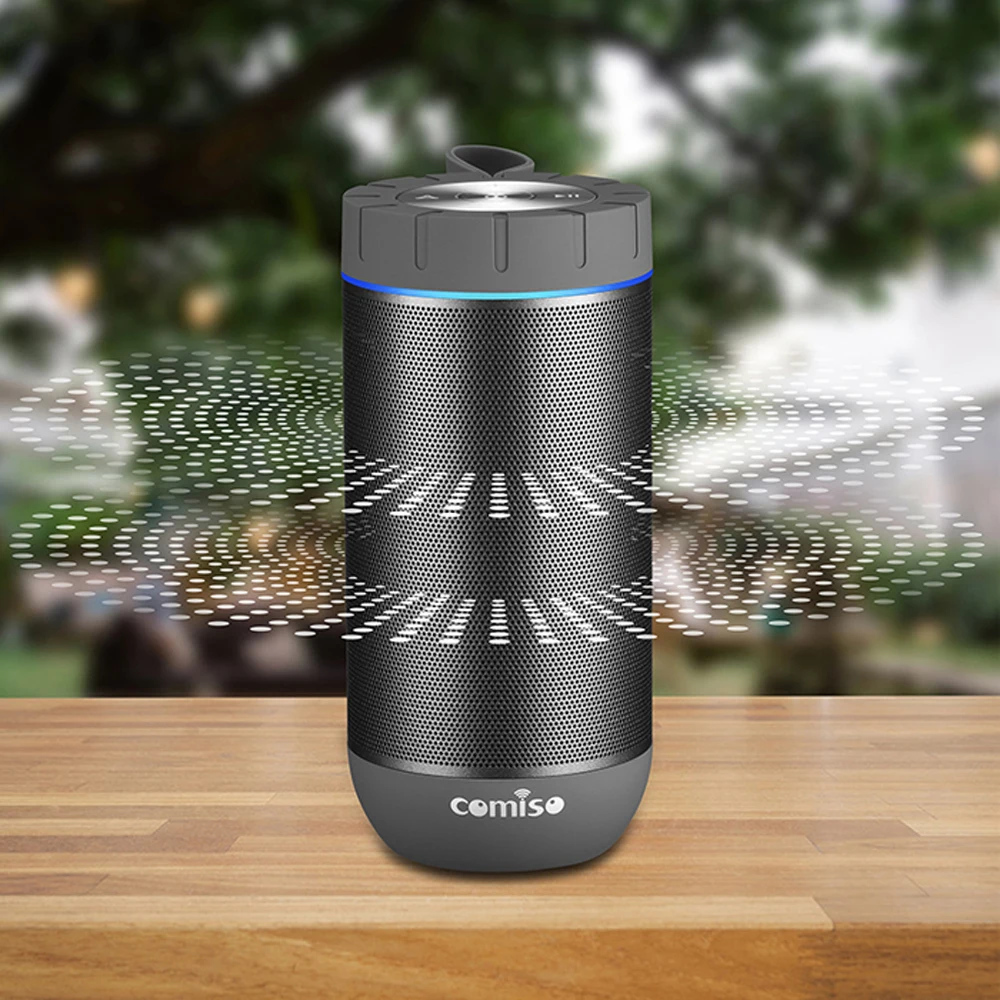 COMISO Bluetooth динамик беспроводной портативный громкий динамик с 12 Вт 360 стерео система объемного звучания IPX5 Водонепроницаемый Динамик для улицы
