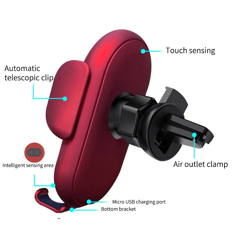 

Fast Qi Wireless Car Charger Holder Quick Charging Dock Station Auto Infrared Sensor LED Mobile Phone For Iphone/Samsung/HuaWei