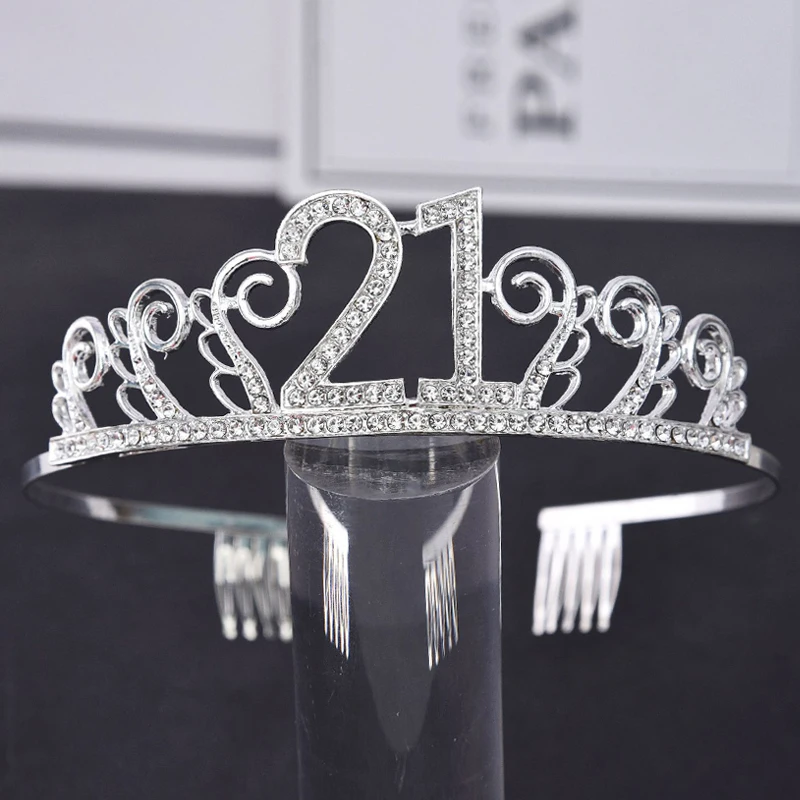 Happy Birthday Crown резинки для волос для Для женщин Для мужчин номер 18/20 Вт, 30 Вт, 40 диадемы украшения для волос аксессуары для дня рождения