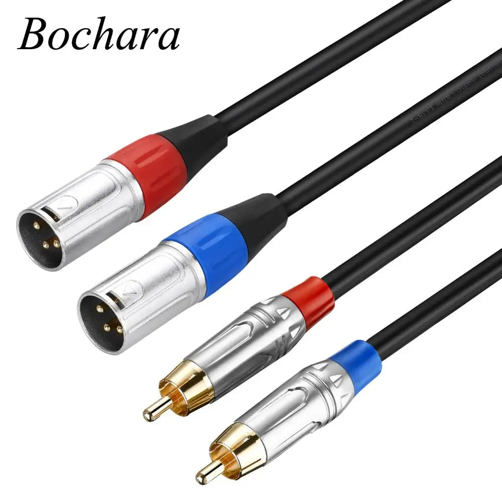 

Bochara Gold Plated 2RCA Male to 2XLR Male OFC AUX Audio Cable Shielded For Amplifier Mixer Speakers 1.8m