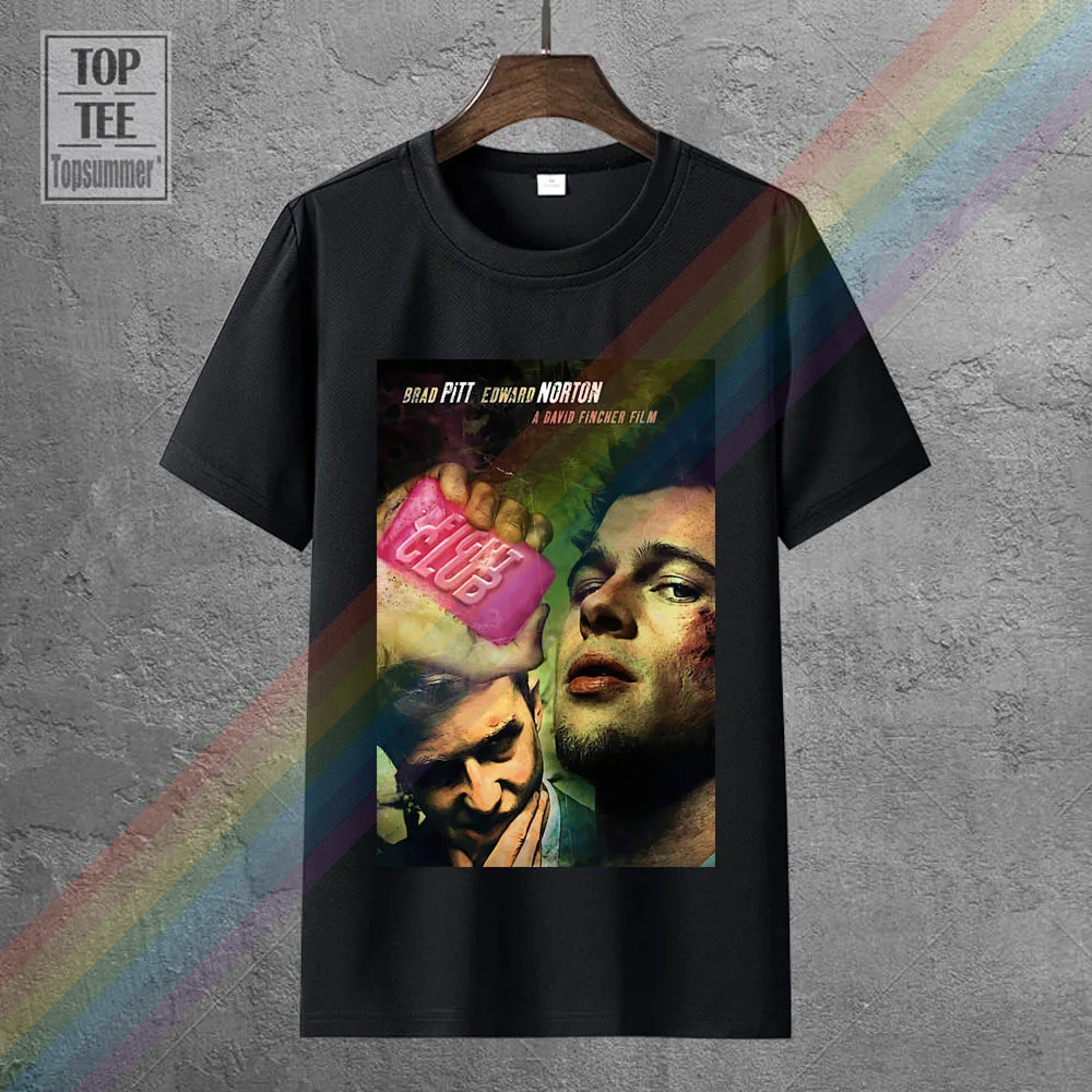 

Fight Club Movie Poster Mens Funny T Shirts Mens Streetwear Tshirt 3D Print T Shirt Brand T-Shirts Men Tops