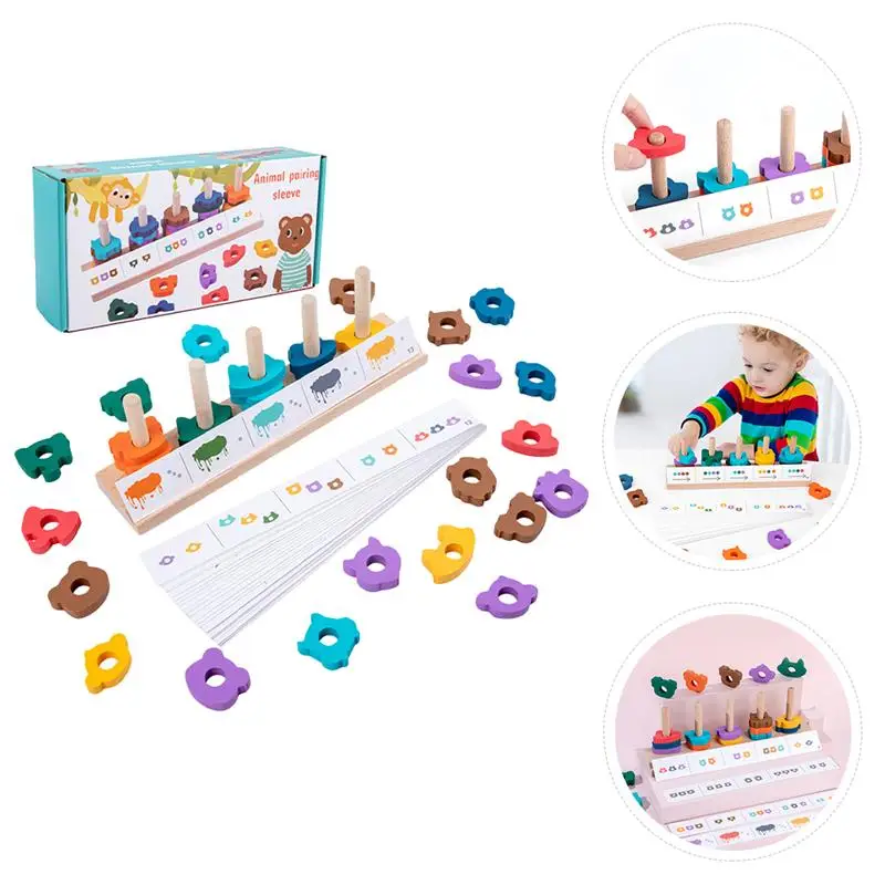 

1 Set Matching Columns Useful Good Fine Durable Animal Matching Columns Color Matching Toys Early Learning Toy