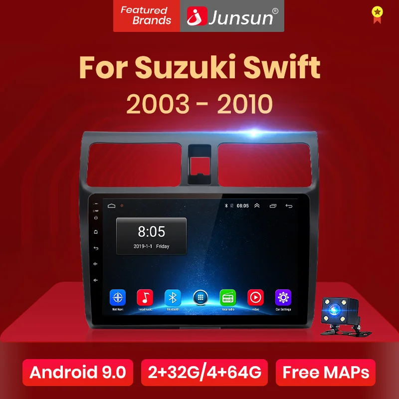Junsun V1 2G+ 32G Android 9,0 DSP автомобильный Радио мультимедийный плеер для Suzuki Swift 2003-2010 2007 навигация gps 2 din DVD