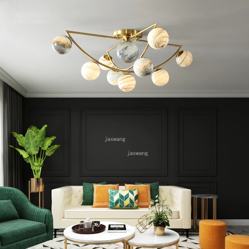 Light Luxury LED Glass Hanging Lamps Nordic Magic Bean Restaurant Chandeliers Modern Decor Living Room Chandelier Lighting | Освещение