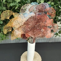 plastic artificial ginkgo leaf jixiang shan artificial plant decoration balcony background wall flower decoration
