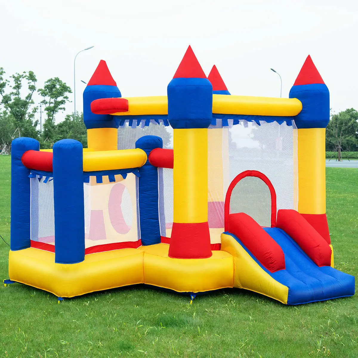 

Inflatable Bounce House Castle Kids Jumper Slide Moonwalk Bouncer without Blower