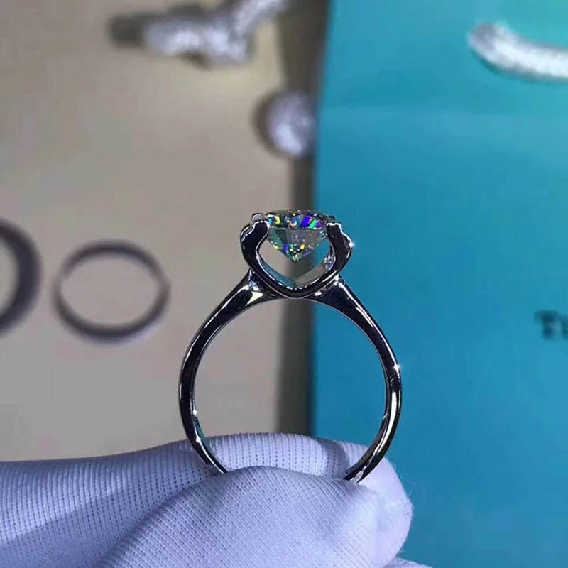 9K Moissanite Ring 1ct 2ct 3ct White Gold EF Color customizable Jewerly Round Cut Diamond Anniversary Gift for Lover | Украшения и