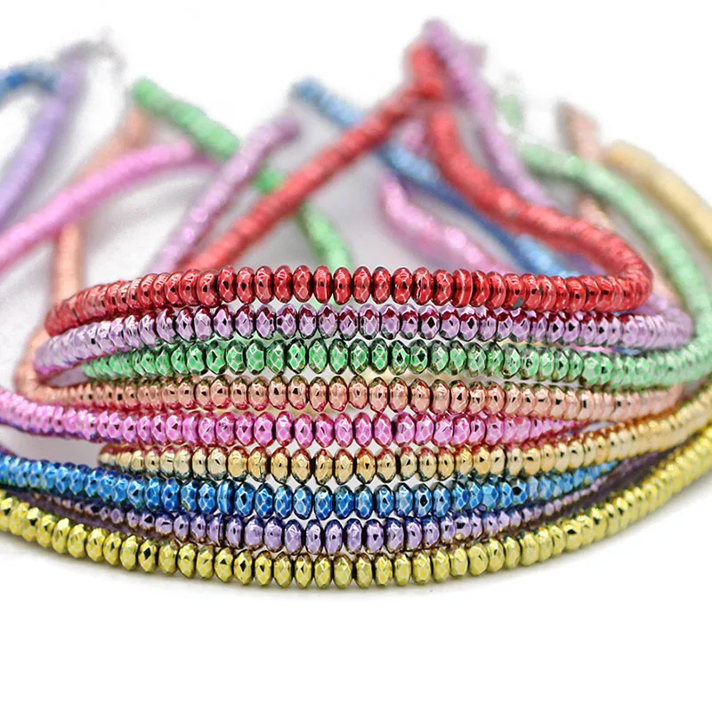 

3x2 мм 170 шт. граненые плоские круглые гематитовые золотые синие зеленые зеркальные бусины россыпью