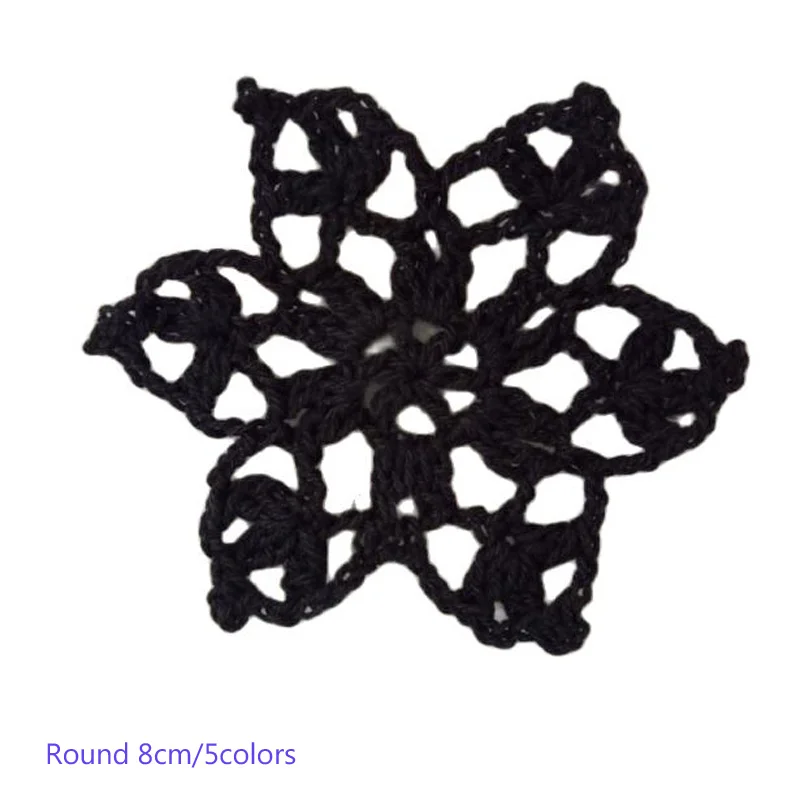 

Hot black cotton round placemat cup coaster mug kitchen wedding table place mat cloth lace Crochet tea drink doily Christmas pad
