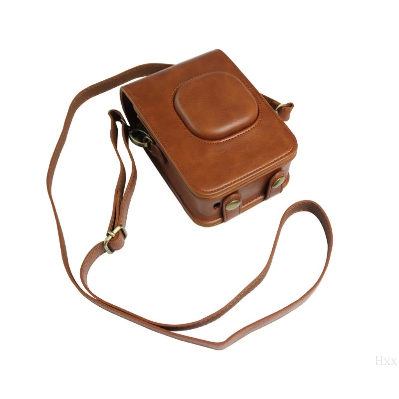 Portable Wear-resistant PU Leather Carrying Case Storage Bag with Shoulder Strap for Fuji Fujifilm Instax Mini Liplay Camera Ac |
