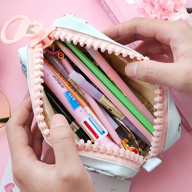 Милый большой чехол карандаш на молнии из искусственной кожи Большой футляр для