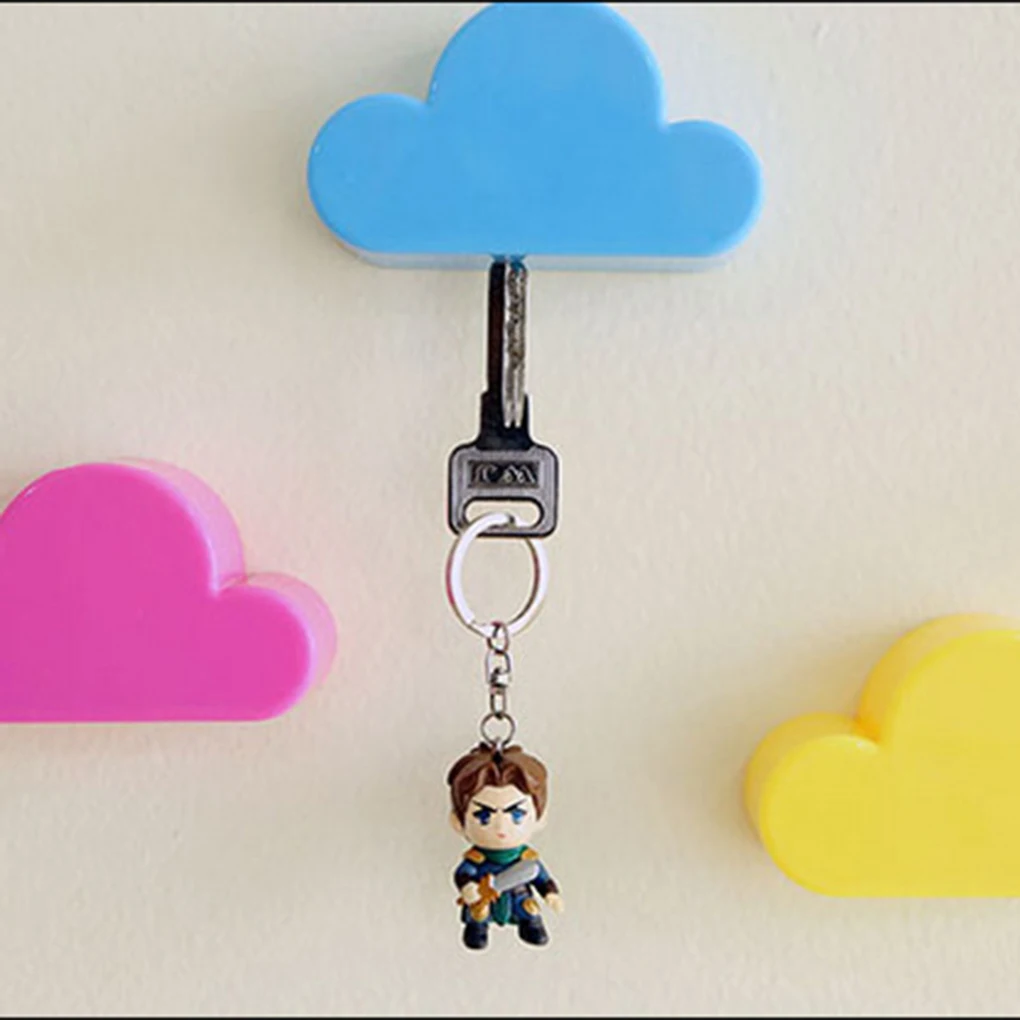 

Key Holder Crochet Pink Yellow Blue Cloud Shape Magnets Wall Key Holder Keys White Securely Wall Hook/Key