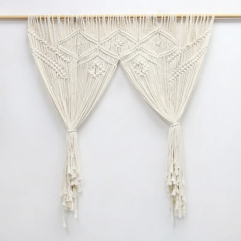 Handmade Woven Macrame Cotton LineTapestry Bohemian Wall Hanging Curtain Wedding Background Decorate Home Blind Window Pendants | Дом и сад